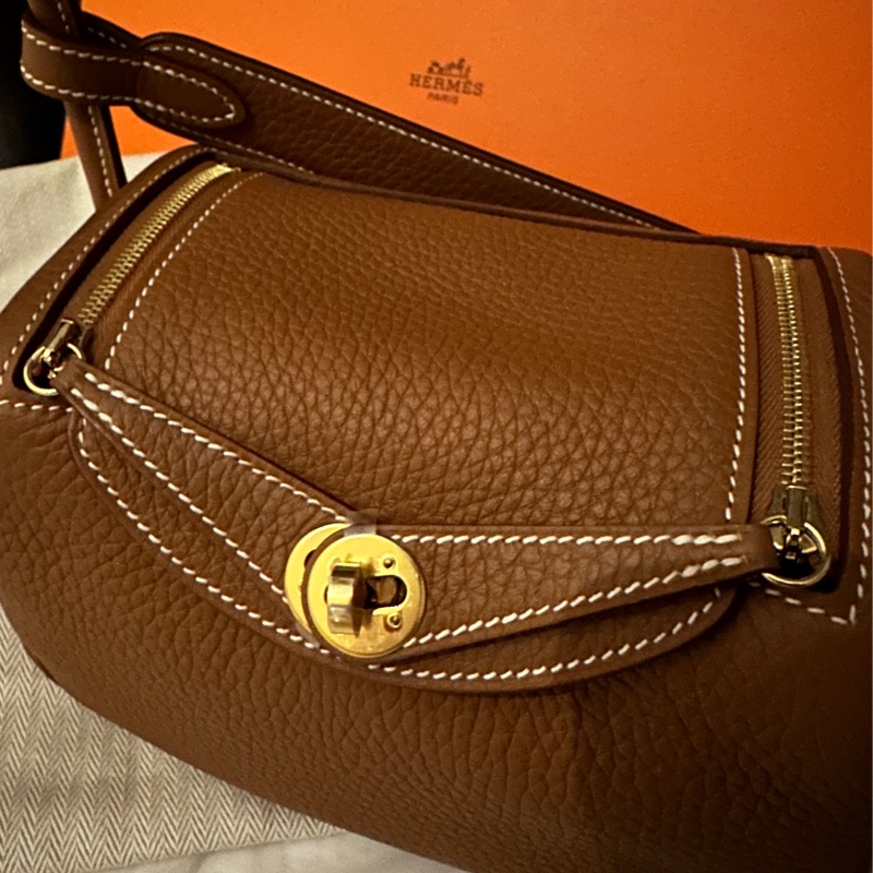 ［全新］Hermes Mini Lindy II 金棕色金扣❣️-2