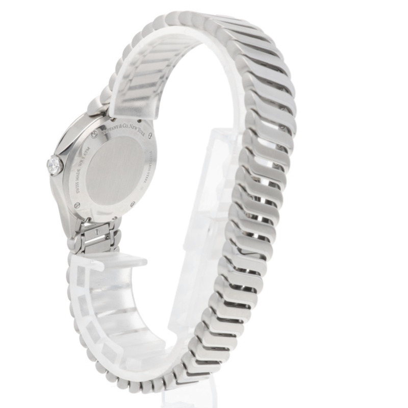 蒂芬妮 Metro 2 女士腕錶,不鏽鋼錶殼,石英機芯,型號 60874794,鑲鑽錶冠-4