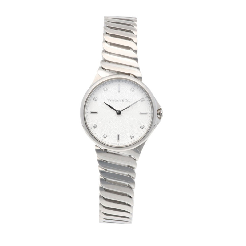 蒂芬妮 Metro 2 女士腕錶,不鏽鋼錶殼,石英機芯,型號 60874794,鑲鑽錶冠-7