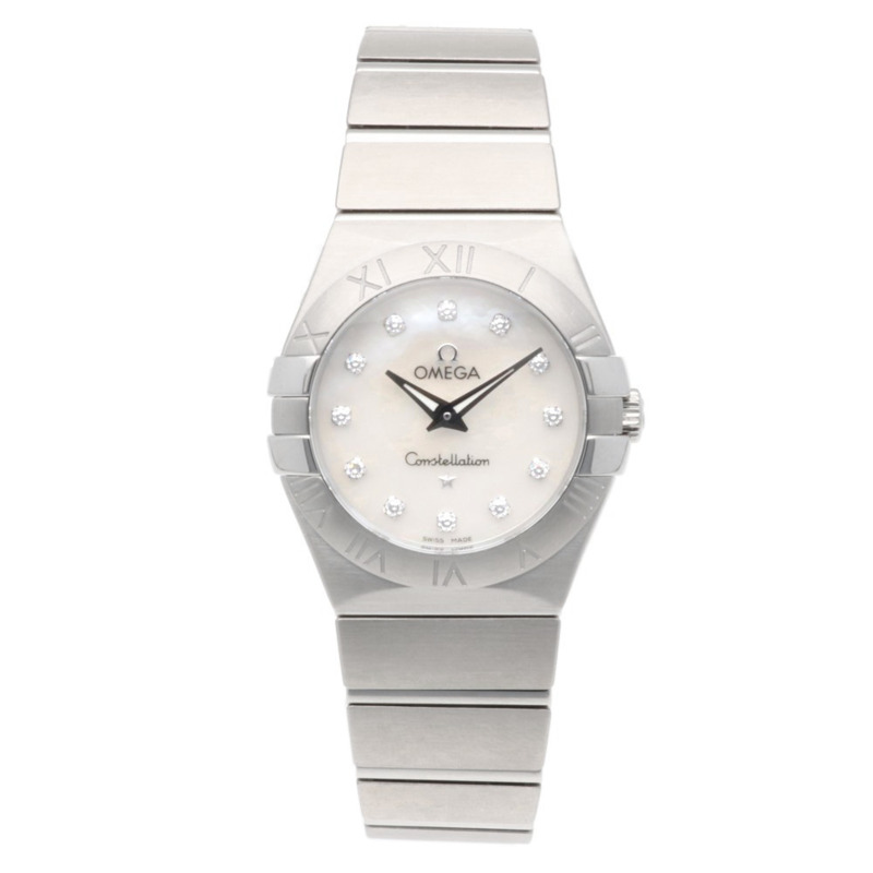 歐米茄星座腕錶，不銹鋼，石英，12P鑽石，珍珠母貝錶盤，12310276055001，女士，91283XXX。-7