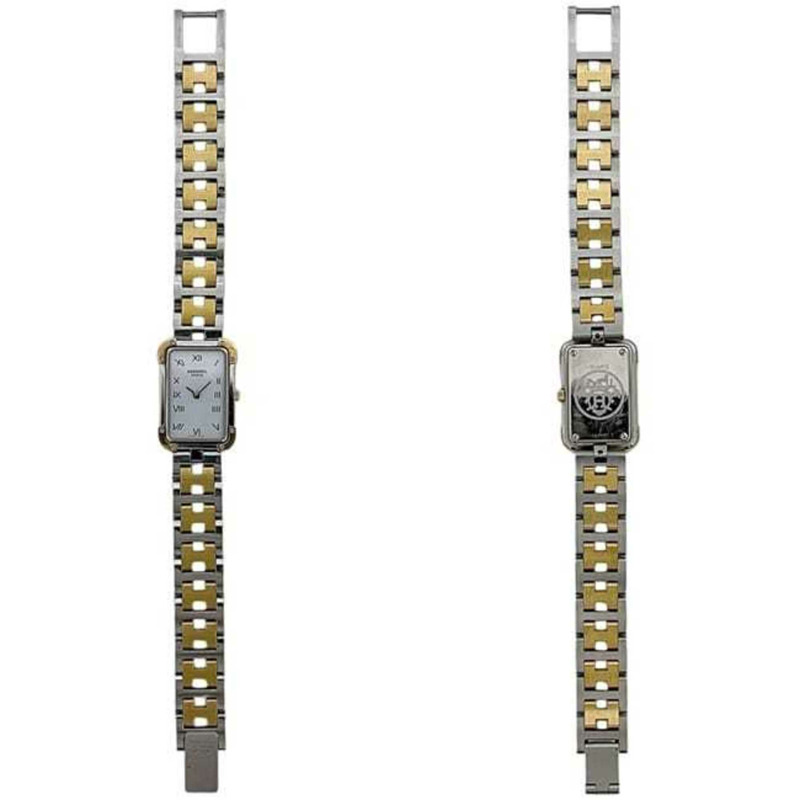 愛馬仕腕錶，Croisière系列，白色、銀色、金色，CR1.240電池供電，不銹鋼，石英機芯。-2