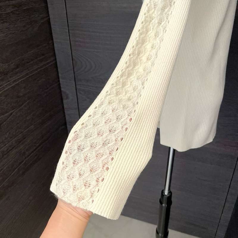 Fendi 芬迪 米白蕾絲針織毛衣/40號/99新美品-3