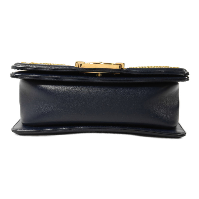 CHANEL 牛皮皮革Boy 20金扣鏈帶肩背袋-3