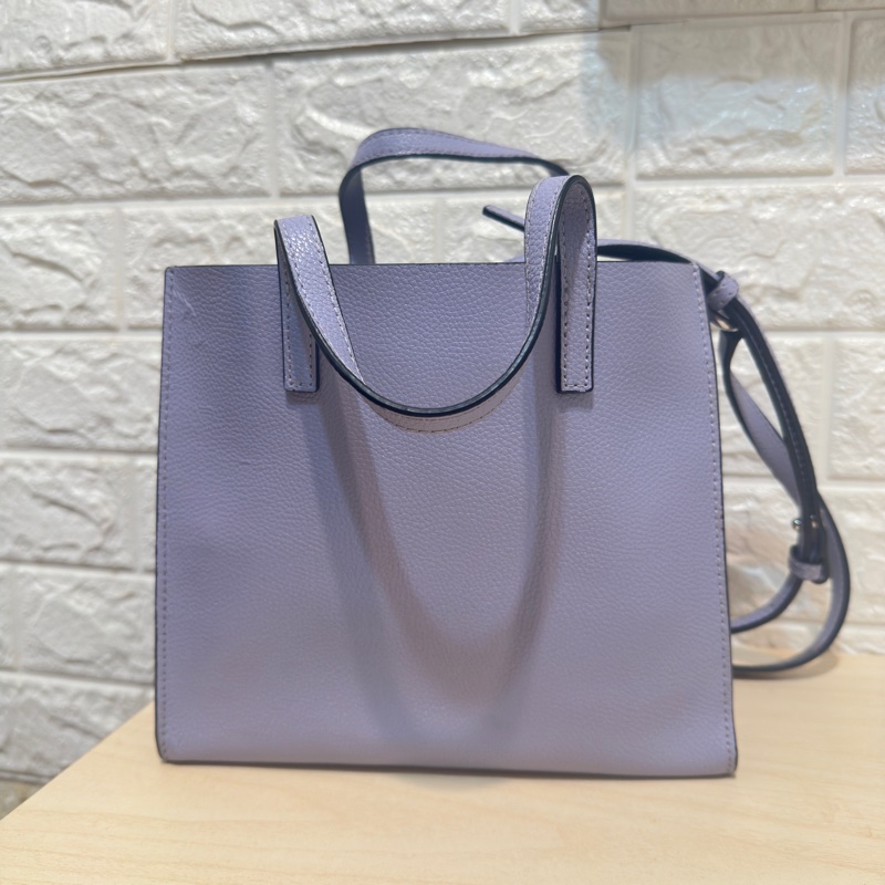 Marc Jacobs Mini Grind 荔枝紋皮革手提/斜背兩用包 (粉紫色)-9