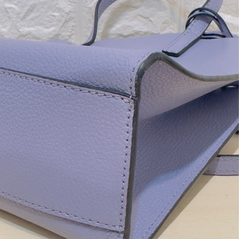 Marc Jacobs Mini Grind 荔枝紋皮革手提/斜背兩用包 (粉紫色)-11