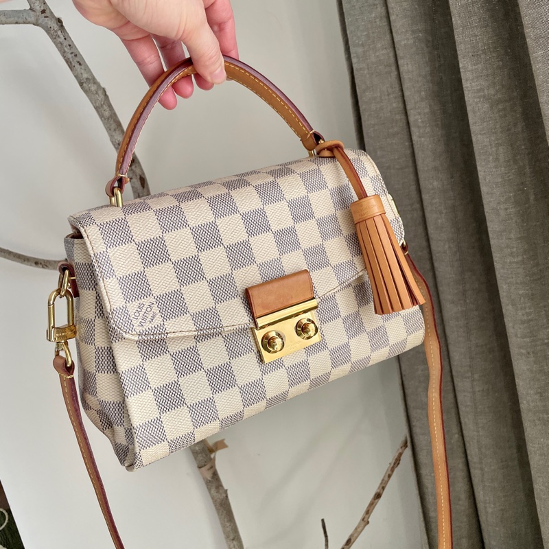 🍎優惠中🍎Louis Vuitton  馬鞍包/翻蓋包 /類Kelly凱莉包🎞LV棋盤格老花紋🎞瀟🎞手提/肩背/側背/斜背🎞正品🎞況不錯🎞🈶️原包附長背帶-2