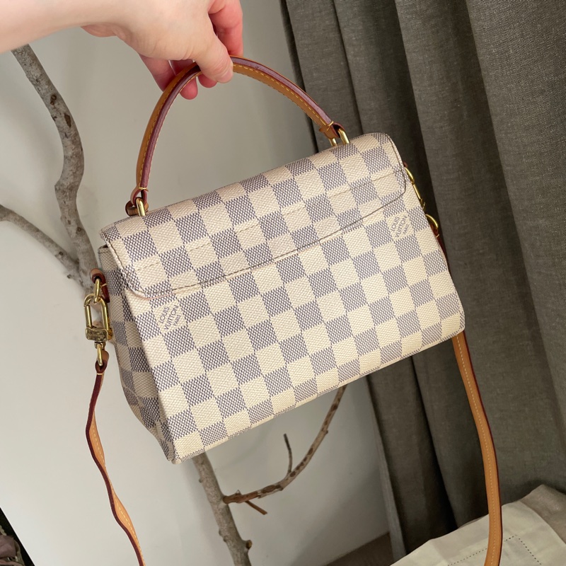 🍎優惠中🍎Louis Vuitton  馬鞍包/翻蓋包 /類Kelly凱莉包🎞LV棋盤格老花紋🎞瀟🎞手提/肩背/側背/斜背🎞正品🎞況不錯🎞🈶️原包附長背帶-5