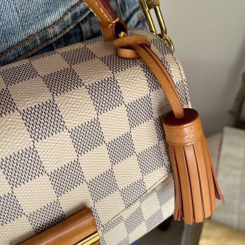 🍎優惠中🍎Louis Vuitton  馬鞍包/翻蓋包 /類Kelly凱莉包🎞LV棋盤格老花紋🎞瀟🎞手提/肩背/側背/斜背🎞正品🎞況不錯🎞🈶️原包附長背帶-16