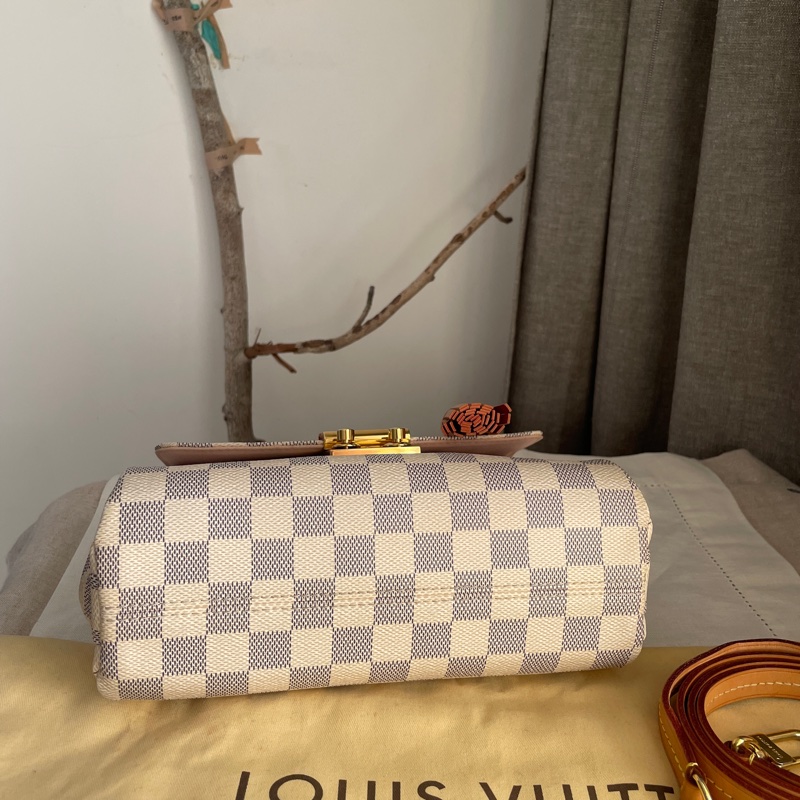 🍎優惠中🍎Louis Vuitton  馬鞍包/翻蓋包 /類Kelly凱莉包🎞LV棋盤格老花紋🎞瀟🎞手提/肩背/側背/斜背🎞正品🎞況不錯🎞🈶️原包附長背帶-26