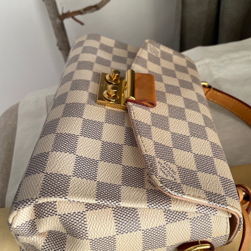 🍎優惠中🍎Louis Vuitton  馬鞍包/翻蓋包 /類Kelly凱莉包🎞LV棋盤格老花紋🎞瀟🎞手提/肩背/側背/斜背🎞正品🎞況不錯🎞🈶️原包附長背帶-28
