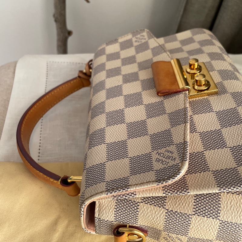 🍎優惠中🍎Louis Vuitton  馬鞍包/翻蓋包 /類Kelly凱莉包🎞LV棋盤格老花紋🎞瀟🎞手提/肩背/側背/斜背🎞正品🎞況不錯🎞🈶️原包附長背帶-29