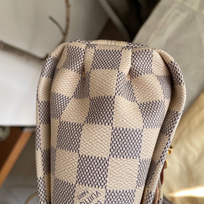 🍎優惠中🍎Louis Vuitton  馬鞍包/翻蓋包 /類Kelly凱莉包🎞LV棋盤格老花紋🎞瀟🎞手提/肩背/側背/斜背🎞正品🎞況不錯🎞🈶️原包附長背帶-30