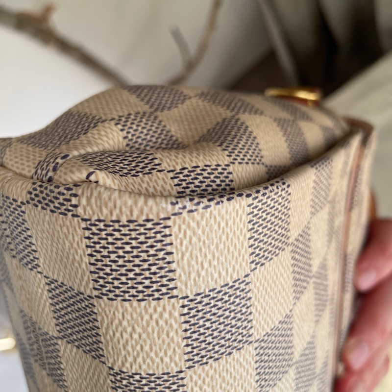 🍎優惠中🍎Louis Vuitton  馬鞍包/翻蓋包 /類Kelly凱莉包🎞LV棋盤格老花紋🎞瀟🎞手提/肩背/側背/斜背🎞正品🎞況不錯🎞🈶️原包附長背帶-33
