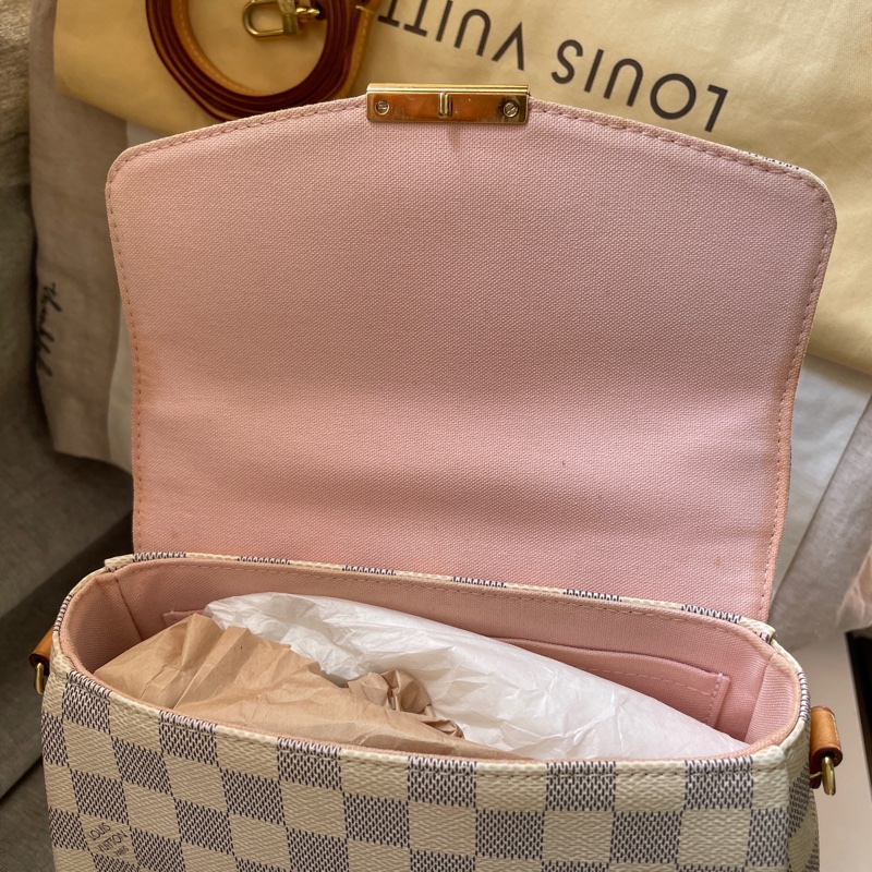 🍎優惠中🍎Louis Vuitton  馬鞍包/翻蓋包 /類Kelly凱莉包🎞LV棋盤格老花紋🎞瀟🎞手提/肩背/側背/斜背🎞正品🎞況不錯🎞🈶️原包附長背帶-41