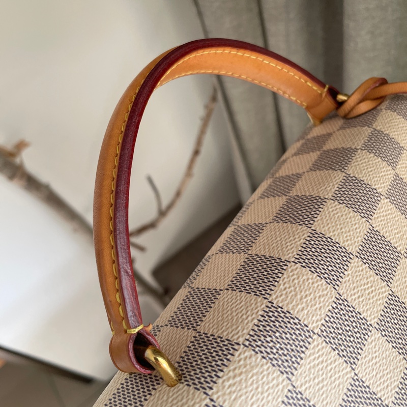 🍎優惠中🍎Louis Vuitton  馬鞍包/翻蓋包 /類Kelly凱莉包🎞LV棋盤格老花紋🎞瀟🎞手提/肩背/側背/斜背🎞正品🎞況不錯🎞🈶️原包附長背帶-51