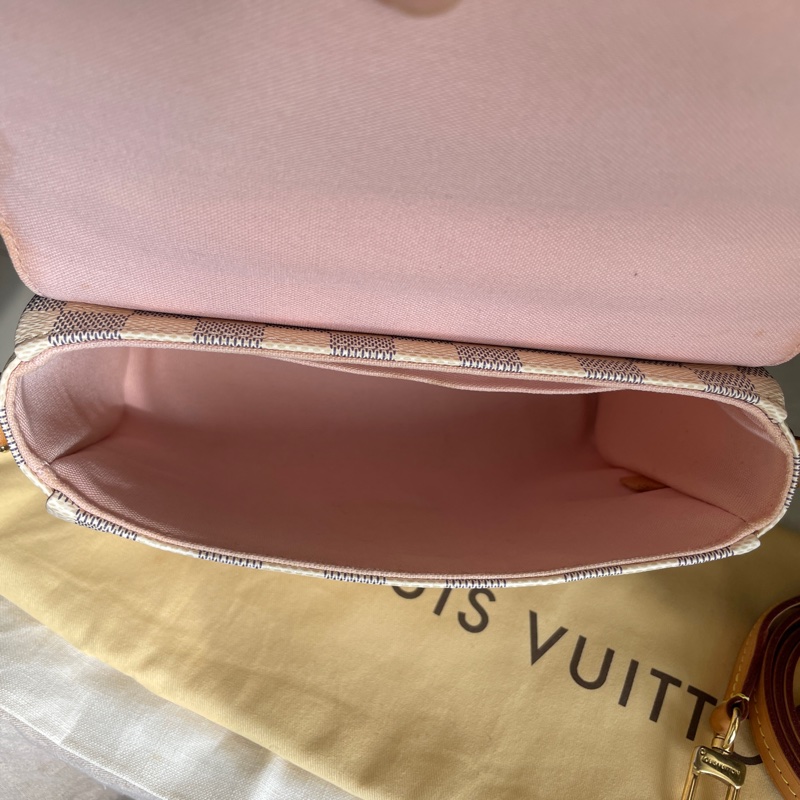 🍎優惠中🍎Louis Vuitton  馬鞍包/翻蓋包 /類Kelly凱莉包🎞LV棋盤格老花紋🎞瀟🎞手提/肩背/側背/斜背🎞正品🎞況不錯🎞🈶️原包附長背帶-58