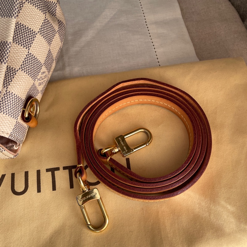 🍎優惠中🍎Louis Vuitton  馬鞍包/翻蓋包 /類Kelly凱莉包🎞LV棋盤格老花紋🎞瀟🎞手提/肩背/側背/斜背🎞正品🎞況不錯🎞🈶️原包附長背帶-61