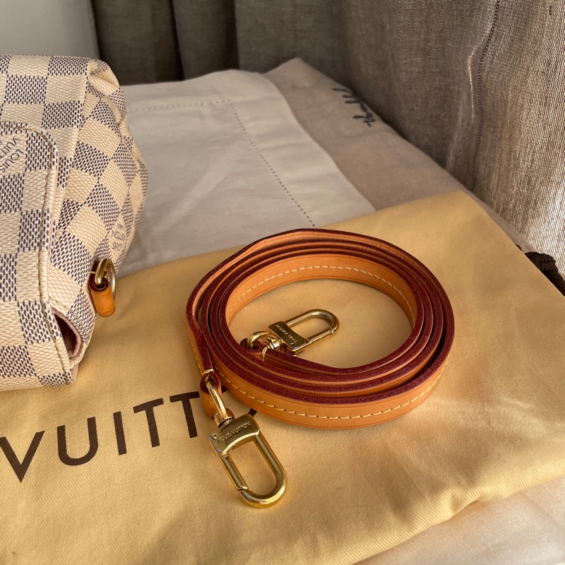 🍎優惠中🍎Louis Vuitton  馬鞍包/翻蓋包 /類Kelly凱莉包🎞LV棋盤格老花紋🎞瀟🎞手提/肩背/側背/斜背🎞正品🎞況不錯🎞🈶️原包附長背帶-62