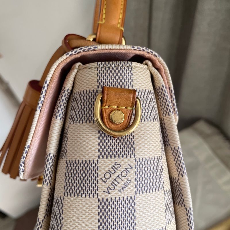 🍎優惠中🍎Louis Vuitton  馬鞍包/翻蓋包 /類Kelly凱莉包🎞LV棋盤格老花紋🎞瀟🎞手提/肩背/側背/斜背🎞正品🎞況不錯🎞🈶️原包附長背帶-69