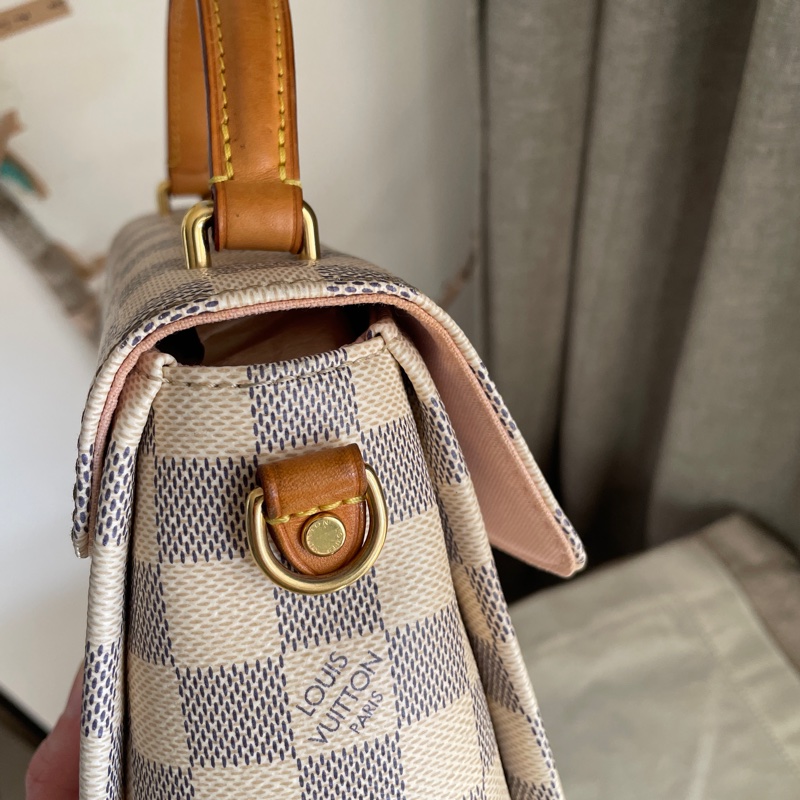 🍎優惠中🍎Louis Vuitton  馬鞍包/翻蓋包 /類Kelly凱莉包🎞LV棋盤格老花紋🎞瀟🎞手提/肩背/側背/斜背🎞正品🎞況不錯🎞🈶️原包附長背帶-72