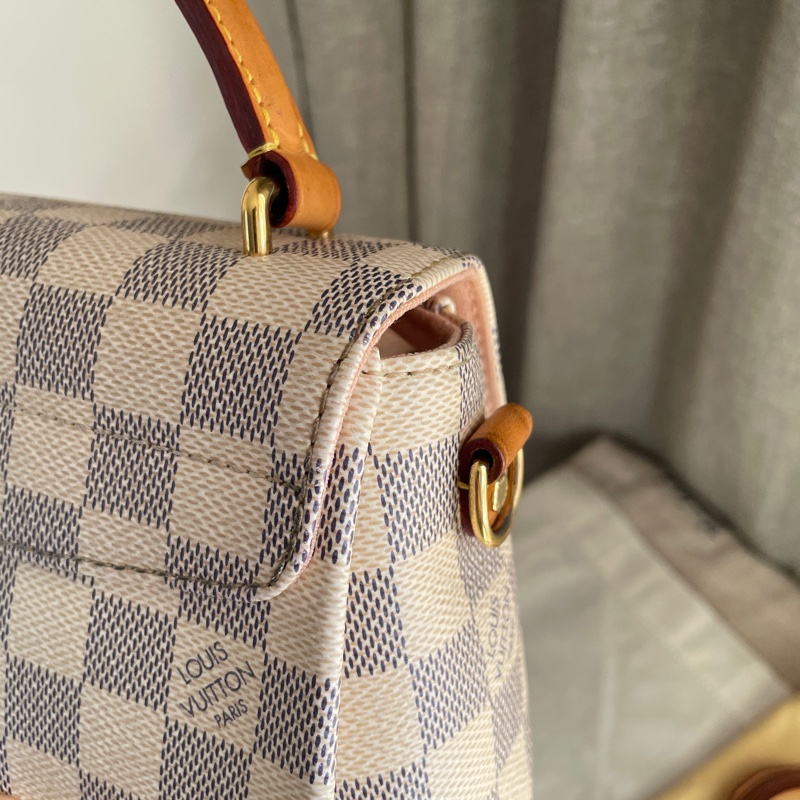 🍎優惠中🍎Louis Vuitton  馬鞍包/翻蓋包 /類Kelly凱莉包🎞LV棋盤格老花紋🎞瀟🎞手提/肩背/側背/斜背🎞正品🎞況不錯🎞🈶️原包附長背帶-74