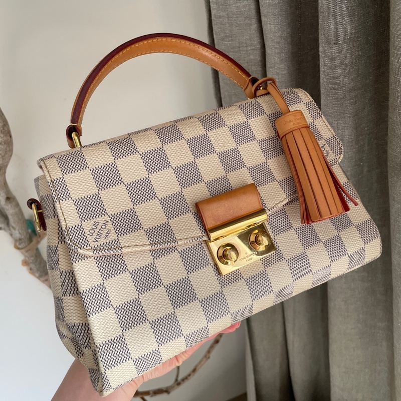🍎優惠中🍎Louis Vuitton  馬鞍包/翻蓋包 /類Kelly凱莉包🎞LV棋盤格老花紋🎞瀟🎞手提/肩背/側背/斜背🎞正品🎞況不錯🎞🈶️原包附長背帶-77