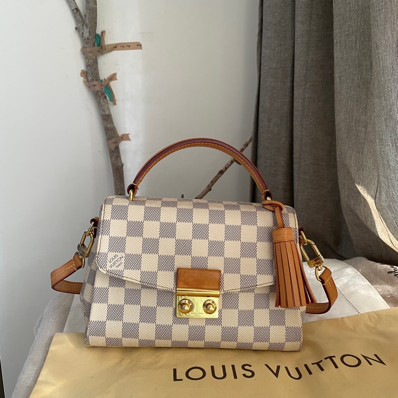 🍎優惠中🍎Louis Vuitton  馬鞍包/翻蓋包 /類Kelly凱莉包🎞LV棋盤格老花紋🎞瀟🎞手提/肩背/側背/斜背🎞正品🎞況不錯🎞🈶️原包附長背帶-79