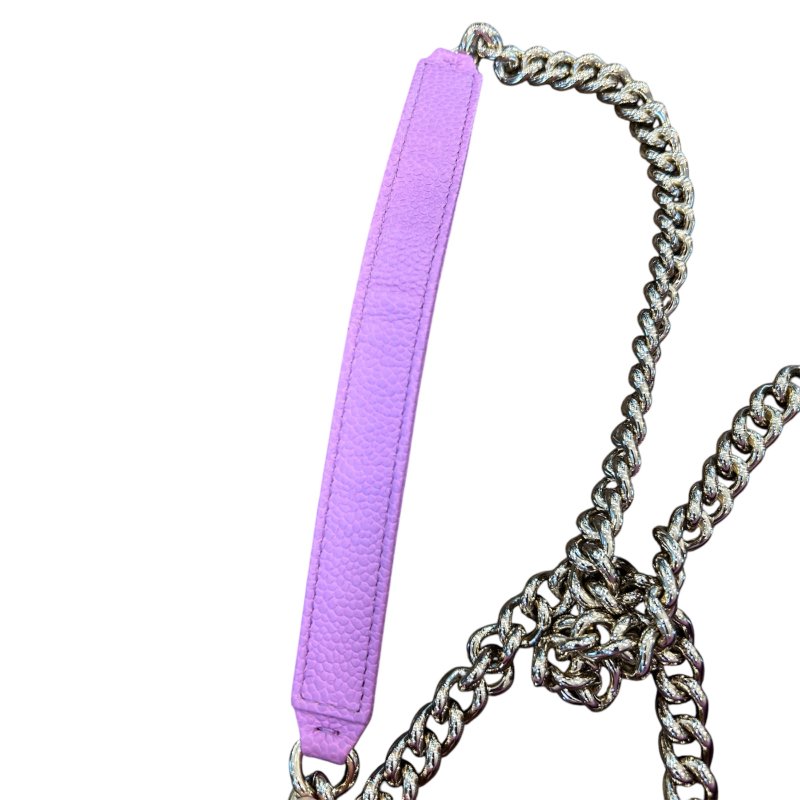 CHANEL紫色荔枝紋woc鍊包-8