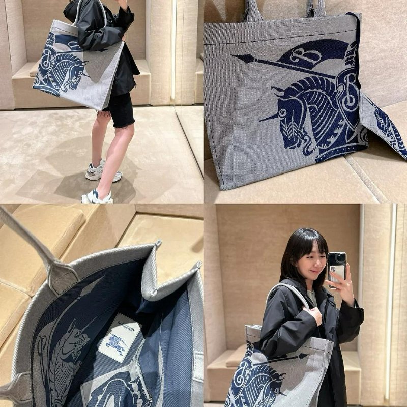 💎Han's house精品服飾💎Burberry 戰馬 騎士 編織 托特 附小手拿 包 義大利製 現貨 原價51300-3