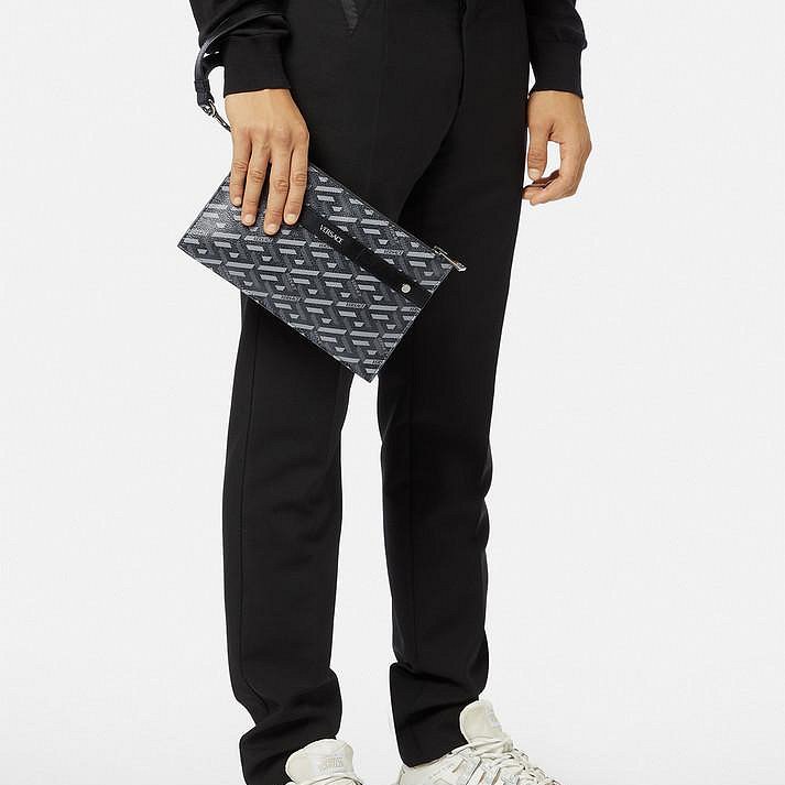 💎Han's house精品服飾💎VERSACE 凡賽斯 女神頭 頂級黑牌 25X17 手拿包-2