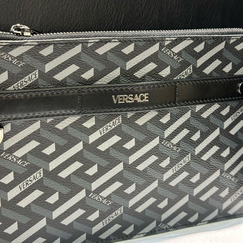 💎Han's house精品服飾💎VERSACE 凡賽斯 女神頭 頂級黑牌 25X17 手拿包-3