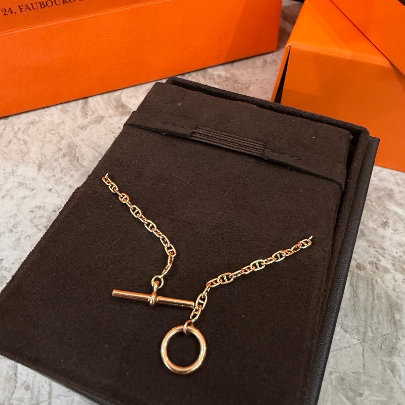 愛馬仕 Hermes Farandole 豬鼻 手鍊 玫瑰金 XS-6