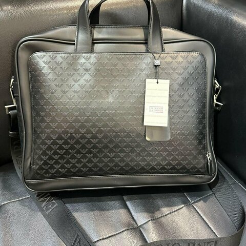 💎Han's house精品服飾💎 EMPORIO ARMANI 亞曼尼 EA 小牛皮 肩背 手拿 公事包