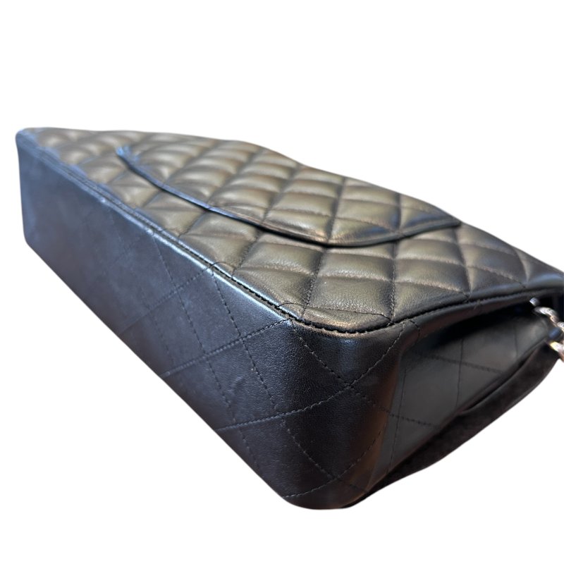 CHANEL黑銀羊皮CF25肩背包-3