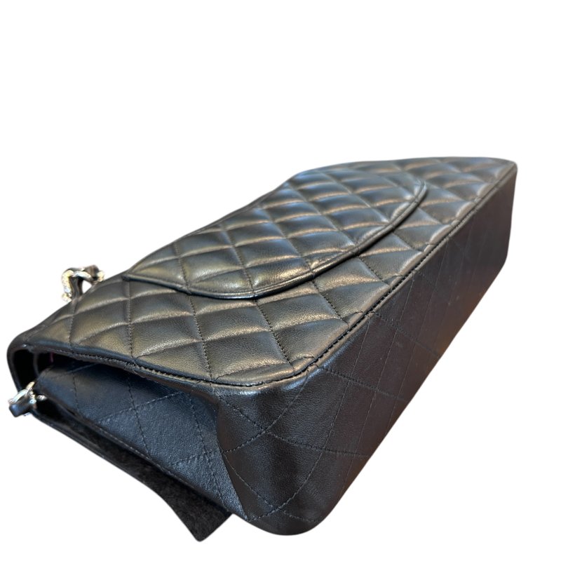 CHANEL黑銀羊皮CF25肩背包-4