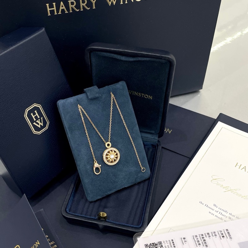 Harry Winston Gates系列 玫瑰金小太阳钻石项链-0