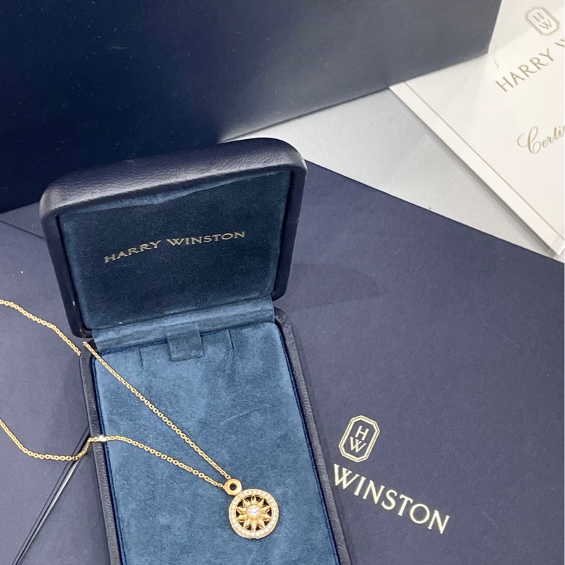 Harry Winston Gates系列 玫瑰金小太阳钻石项链-2