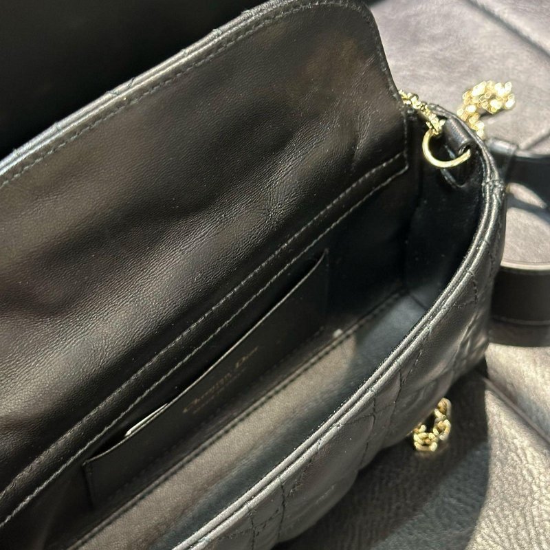 💎Han's house精品服飾💎DIOR 迪奧 LADY 小羊皮 紋理皮革 迷你 兩用 手拿包 斜背包 10X18X5cm-5