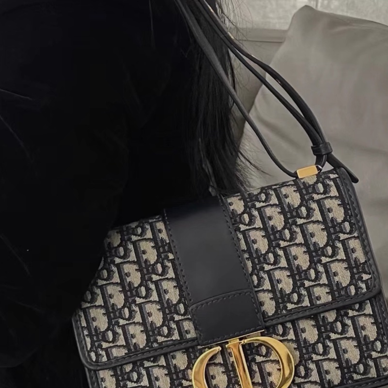 Dior迪奥 Montaigne老花刺繡蒙田30 經典老花拼金扣  尺寸24*17*7-17