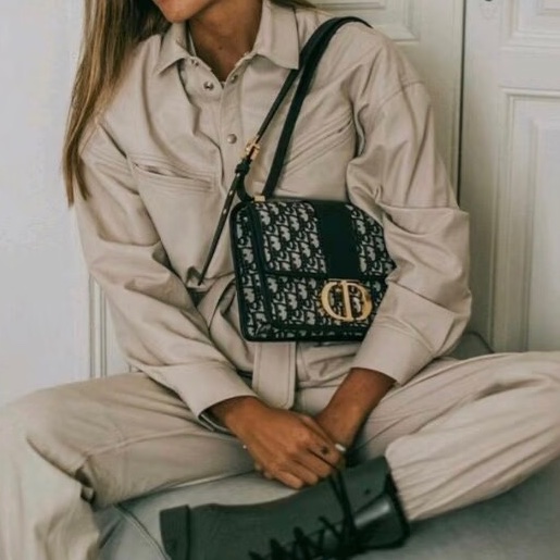 Dior迪奥 Montaigne老花刺繡蒙田30 經典老花拼金扣  尺寸24*17*7-20