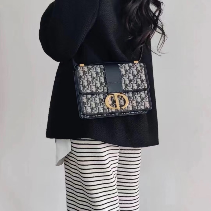 Dior迪奥 Montaigne老花刺繡蒙田30 經典老花拼金扣  尺寸24*17*7-24