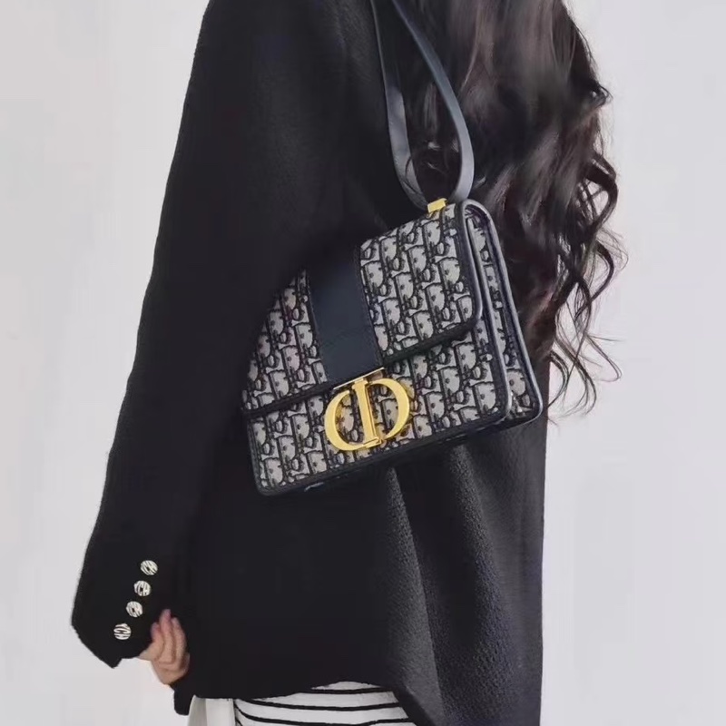 Dior迪奥 Montaigne老花刺繡蒙田30 經典老花拼金扣  尺寸24*17*7-25