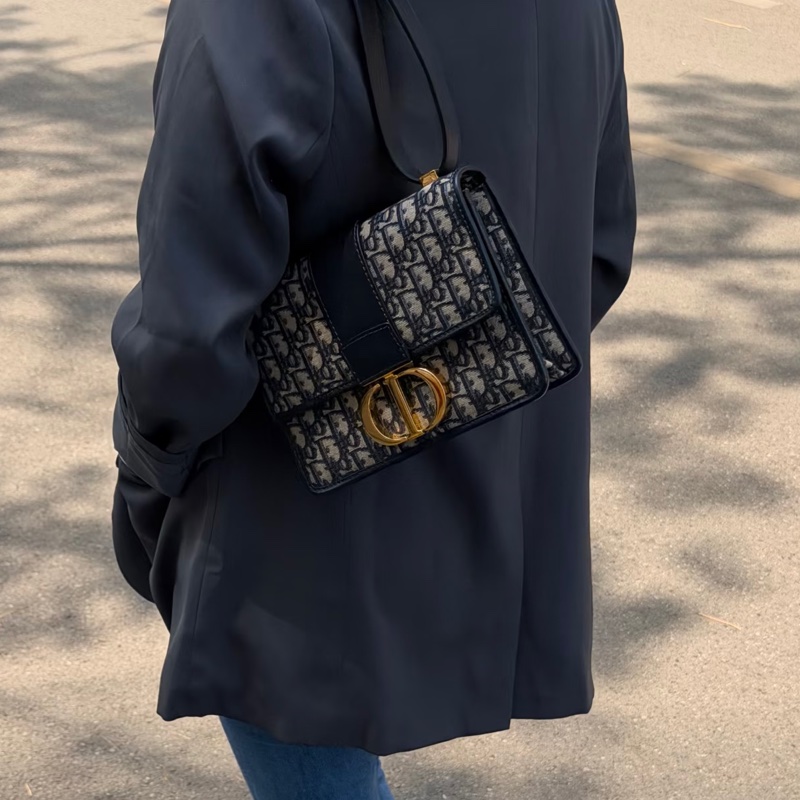 Dior迪奥 Montaigne老花刺繡蒙田30 經典老花拼金扣  尺寸24*17*7-27