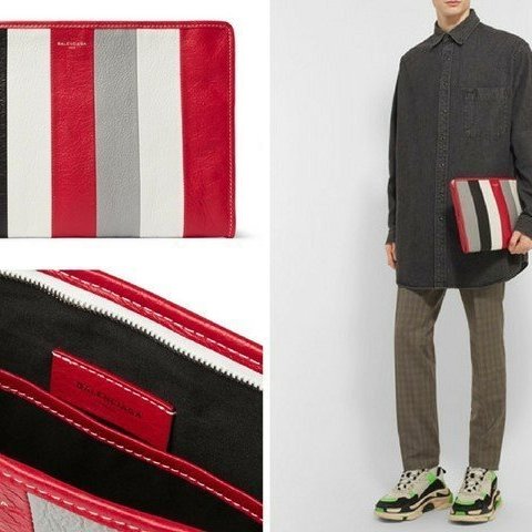 💎Han's house精品服飾💎Balenciaga 巴黎世家 羊皮 招牌爆裂紋 手拿包 35×23×2CM-6