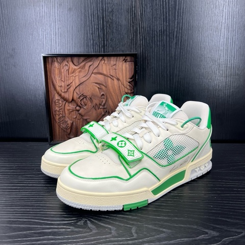 Louis Vuitton路易威登 trainer 白綠魔術貼 42.5碼