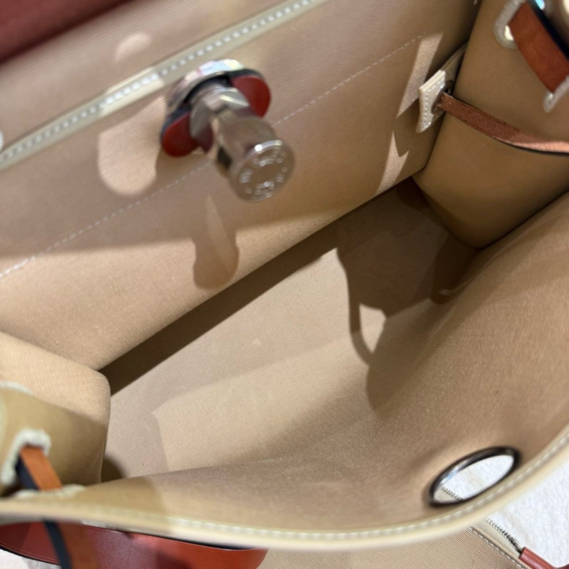 Hermes愛馬仕herbag 31 米棕色銀扣-6