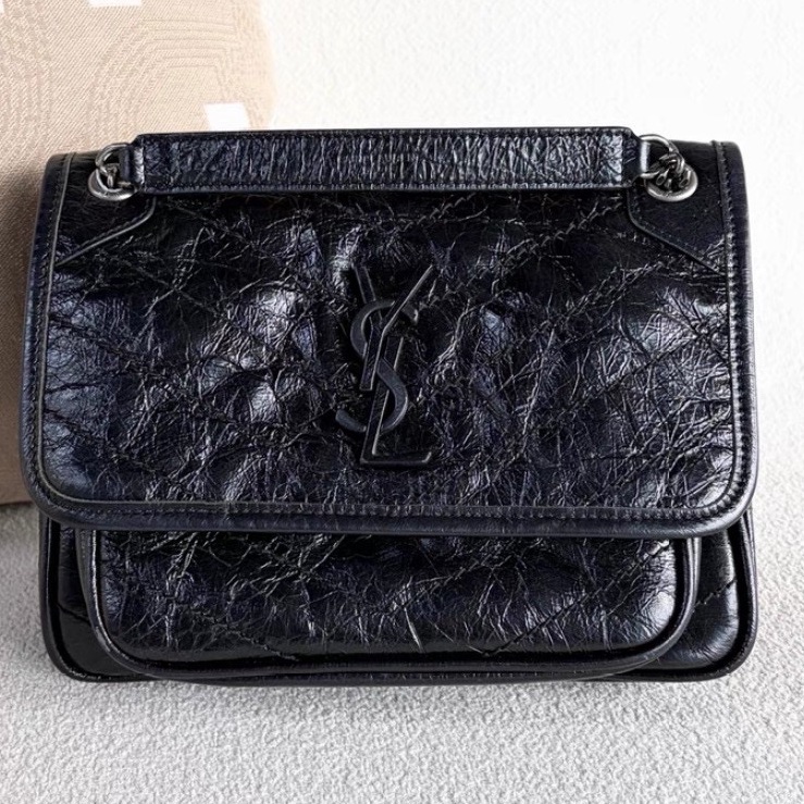 YSL聖羅蘭Niki小號🤵🏻‍♂️黑色 銀扣 🤵🏻‍♂️黑銀尺寸22*17*6-12