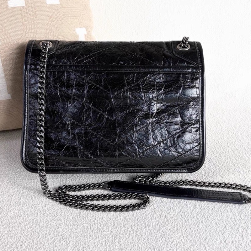 YSL聖羅蘭Niki小號🤵🏻‍♂️黑色 銀扣 🤵🏻‍♂️黑銀尺寸22*17*6-13