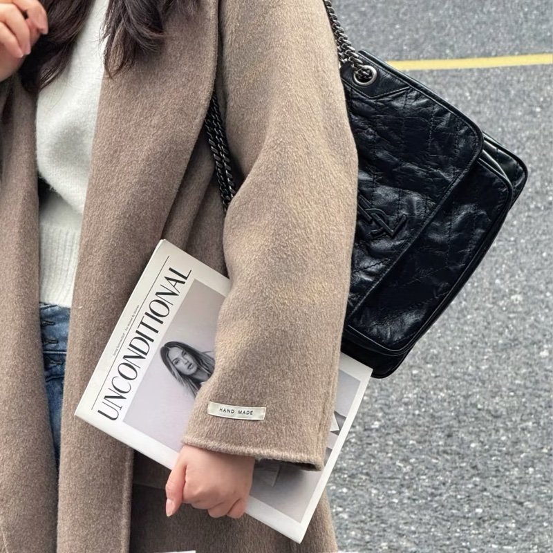 YSL聖羅蘭Niki小號🤵🏻‍♂️黑色 銀扣 🤵🏻‍♂️黑銀尺寸22*17*6-36