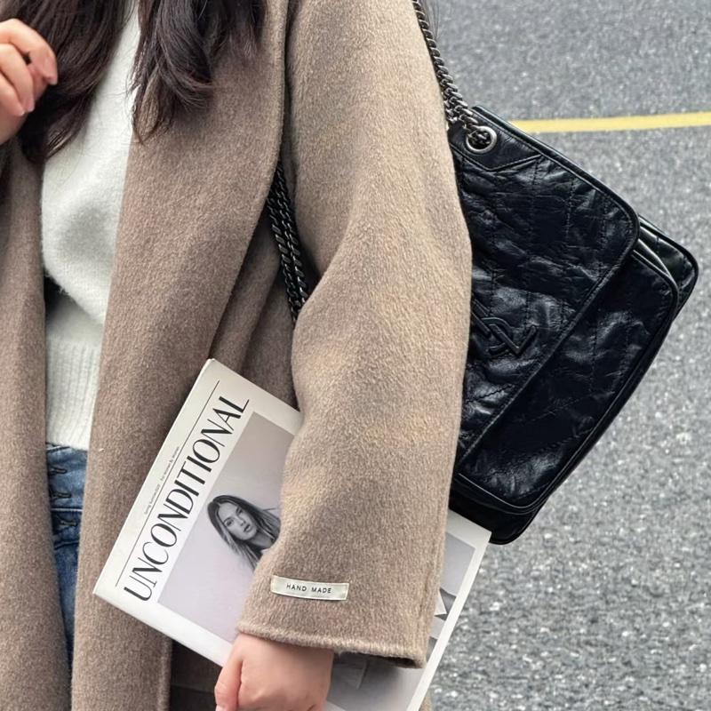 YSL聖羅蘭Niki小號🤵🏻‍♂️黑色 銀扣 🤵🏻‍♂️黑銀尺寸22*17*6-7